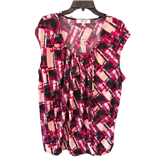 Jones Studio Tops - JONES STUDIO Dress Barn Womens 3X Sleeveless Geometric Abstract Feminine Top NEW